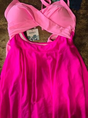 Pink Two-Tone Womens One-Piece Swimsuit